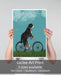 Bernese on Bicycle - Sky, Dog Art Print, Wall art | Print 14x11inch