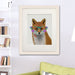 Fox and Flower Glasses, Art Print, Canvas Wall Art | Print 14x11inch