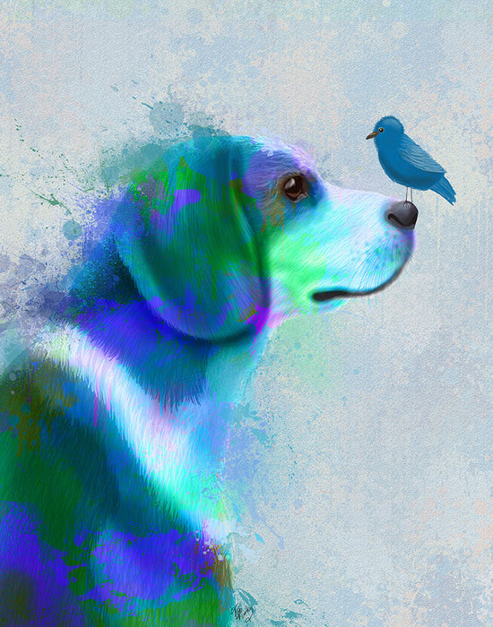 Beagle Blue Splash, Dog Art Print, Wall art | FabFunky