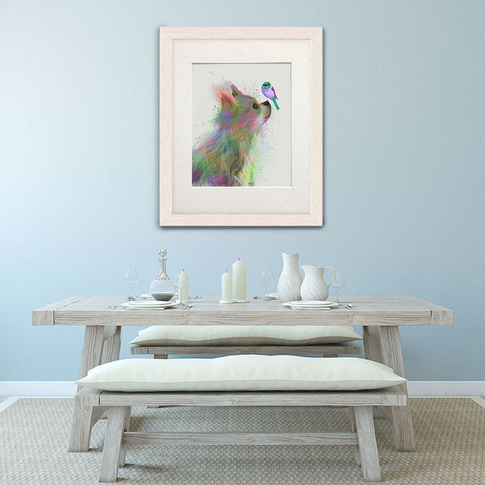 Chihuahua, Long Haired, Rainbow Splash, Dog Art Print, Wall art | Print 14x11inch
