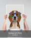 Beagle and Flower Glasses , Dog Art Print, Wall art | Print 18x24inch