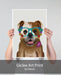 English Bulldog and Flower Glasses, Dog Art Print, Wall art | Print 18x24inch