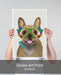 French Bulldog and Flower Glasses, Dog Art Print, Wall art | Print 18x24inch