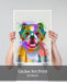 English Bulldog Rainbow Splash, Dog Art Print, Wall art | Print 18x24inch