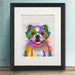 English Bulldog Rainbow Splash, Dog Art Print, Wall art | Print 14x11inch