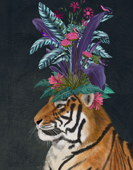Hot House Tiger 2, Art Print, Canvas Wall Art | FabFunky