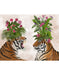 Hot House Tigers, Pair, Pink Green, Art Print | FabFunky