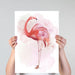 Fluffy Flamingo 3, Bird Art Print, Wall Art | Print 18x24inch