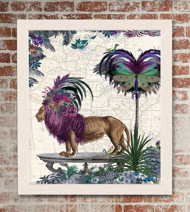 African Lion, Limited Edition, Fine Art Print | Ltd Ed Framed White