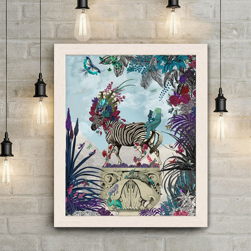 Zebra and Blue Parrot, Limited Edition, Fine Art Print | Ltd Ed Print 18x24inch