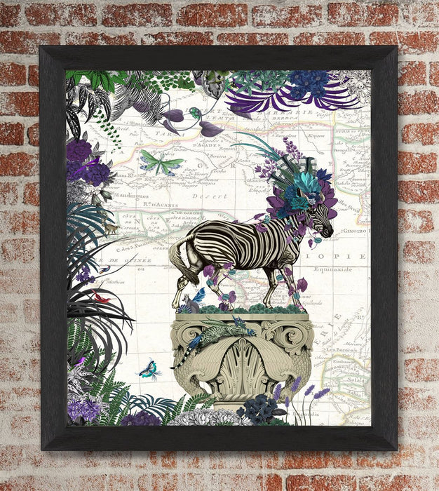 African Zebra, Limited Edition, Fine Art Print | Ltd Ed Framed White