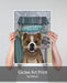 English Bulldog Surf Shack, Dog Art Print, Wall art | Print 18x24inch