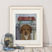 Labradoodle, Brown, Surf Shack, Dog Art Print, Wall art | Print 14x11inch