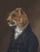 Leopard in Blue Jacket, Art Print, Canvas Wall Art | FabFunky