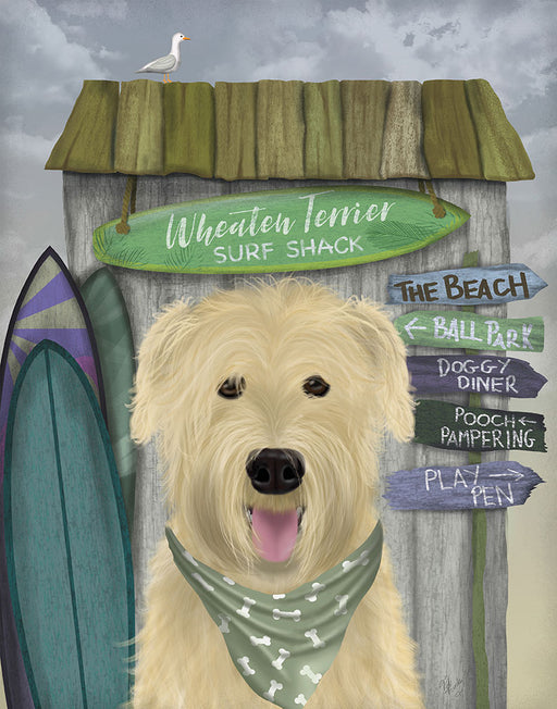 Wheaten Terrier Surf Shack, Dog Art Print, Wall art | FabFunky