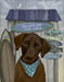 Chocolate Labrador Surf Shack, Dog Art Print, Wall art | FabFunky
