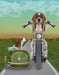 Beagle Chopper and Sidecar, Dog Art Print, Wall art | FabFunky
