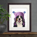 Bernese And Bobble Hat, Dog Art Print, Wall art | Print 14x11inch