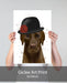 Chocolate Labrador and Bowler, Dog Art Print, Wall art | Print 18x24inch