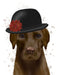Chocolate Labrador and Bowler, Dog Art Print, Wall art | FabFunky