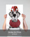 Great Dane Strawberry Fool, Dog Art Print, Wall art | Print 18x24inch