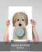 Labradoodle, Cream, Food Bowl, Dog Art Print, Wall art | Print 18x24inch