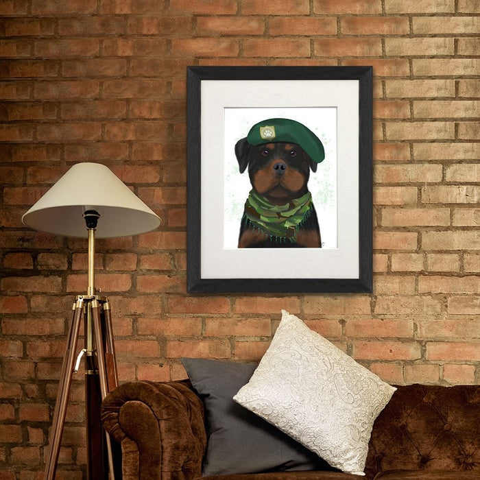 Rottweiler Military Dog, Dog Art Print, Wall art | Print 14x11inch