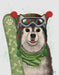 Husky Snowboard, Dog Art Print, Wall art | FabFunky
