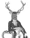 Portrait of Deer and Chair, Limited Edition Print of drawing | FabFunky