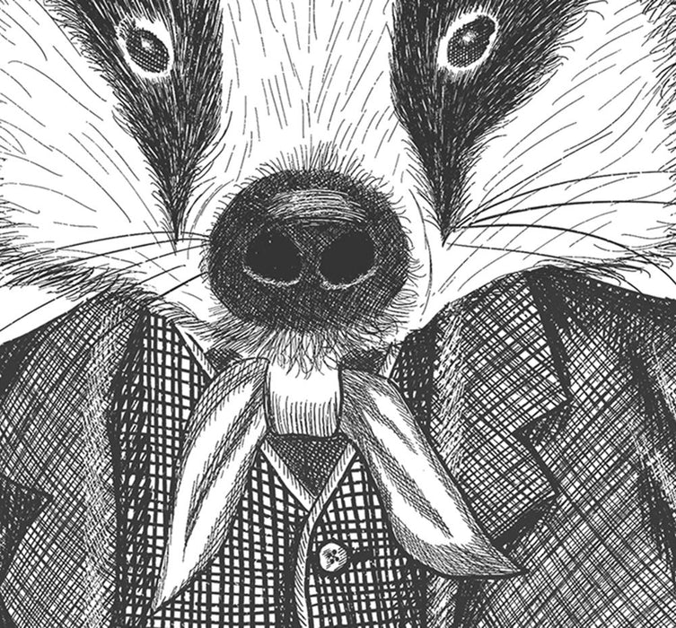 Badger in Checked Waistcoat, Limited Edition Print of drawing | Print 24x36inch