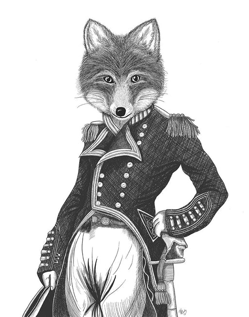 Admiral Fox, Full, Limited Edition Print of drawing | FabFunky
