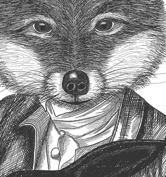 The Masked Fox, Limited Edition Print of drawing | Print 24x36inch