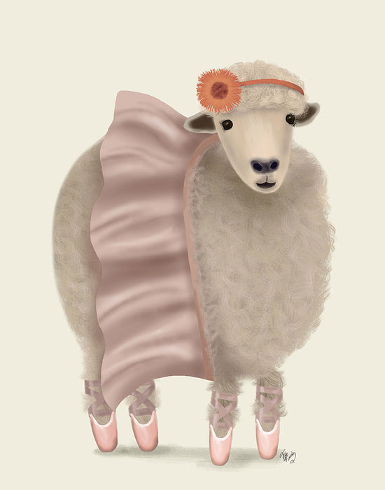 Ballet Sheep 6, Animal Art Print, Wall Art | Print 14x11inch