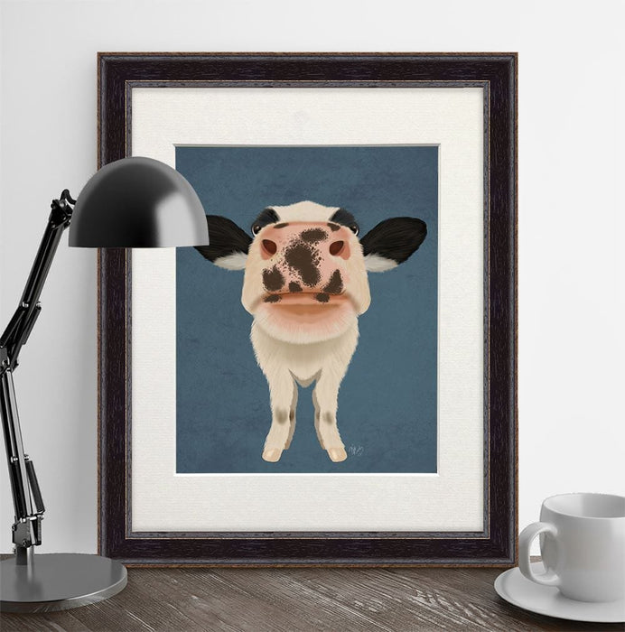 Nosey Cow 1, Animal Art Print, Wall Art | Print 14x11inch