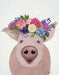 Pig and Flower Crown, Animal Art Print, Wall Art | FabFunky