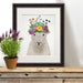 Sheep with Flower Crown 1, Animal Art Print, Wall Art | Print 14x11inch