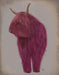 Highland Cow 4, Pink, Full, Animal Art Print | FabFunky