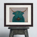 Highland Cow 3, Turquoise, Portrait, Animal Art Print | Print 14x11inch