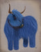 Highland Cow 2, Blue, Full, Animal Art Print | FabFunky