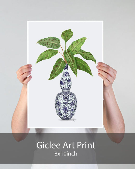 Chinoiserie Vase 1, With Plant, Art Print | Print 18x24inch