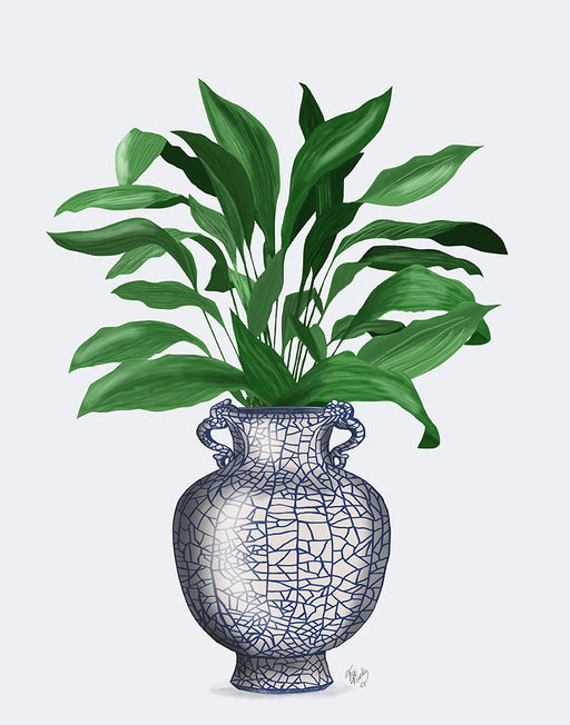Chinoiserie Vase 2, With Plant, Art Print | FabFunky