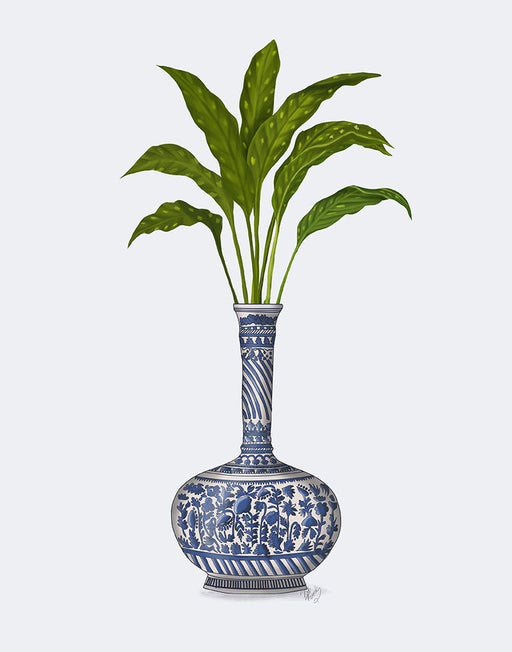 Chinoiserie Vase 3, With Plant, Art Print | FabFunky
