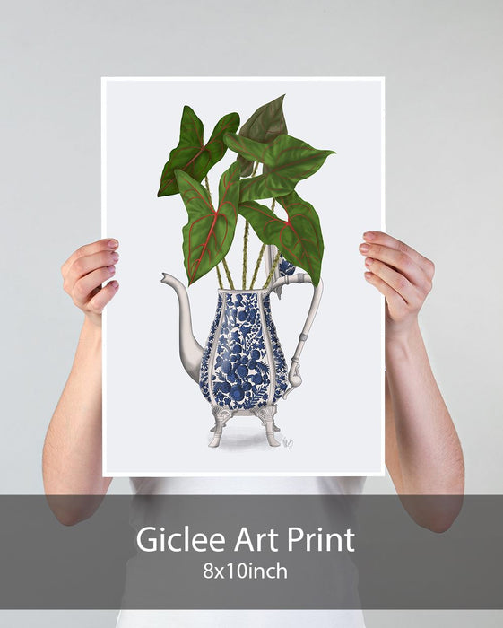 Chinoiserie Vase 4, With Plant, Art Print | Print 18x24inch