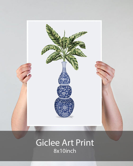Chinoiserie Vase 7, With Plant, Art Print | Print 18x24inch
