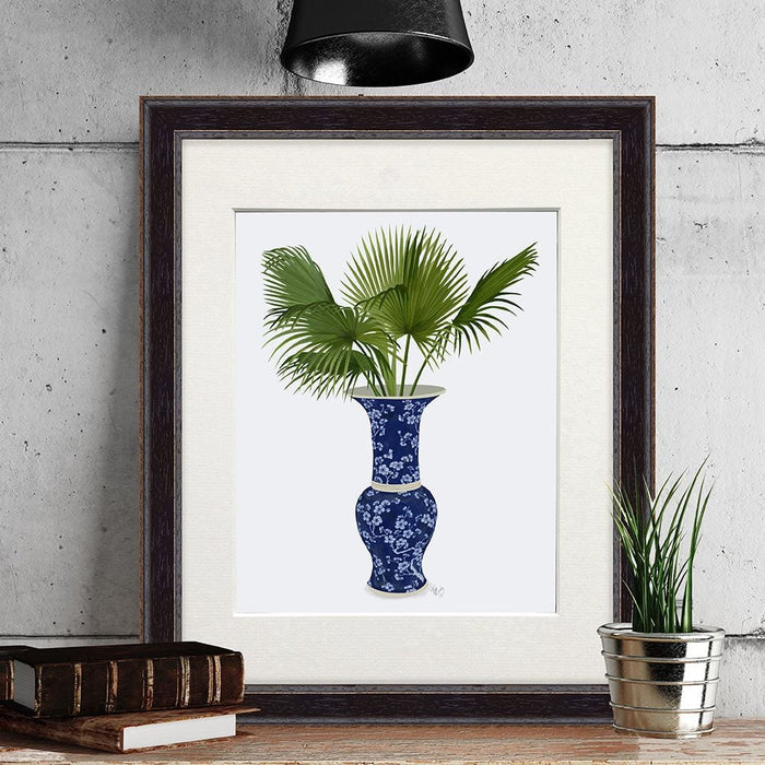 Chinoiserie Vase 8, With Plant, Art Print | Print 14x11inch