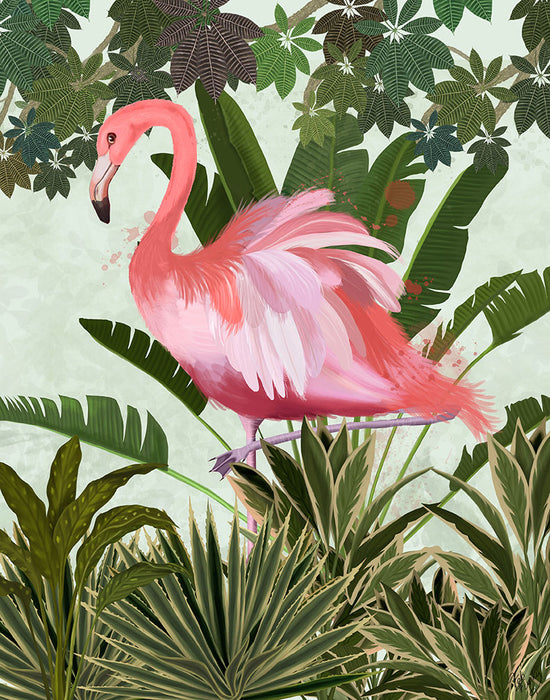 Hot House Flamingo 2, Bird Art Print, Wall Art | FabFunky