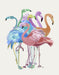 Flamingos, Multicoloured Group 1, Bird Art Print, Wall Art | FabFunky