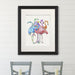 Flamingos, Multicoloured Group 1, Bird Art Print, Wall Art | Print 14x11inch