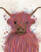 Highland Cow 8, Pink Portrait, Animal Art Print | FabFunky