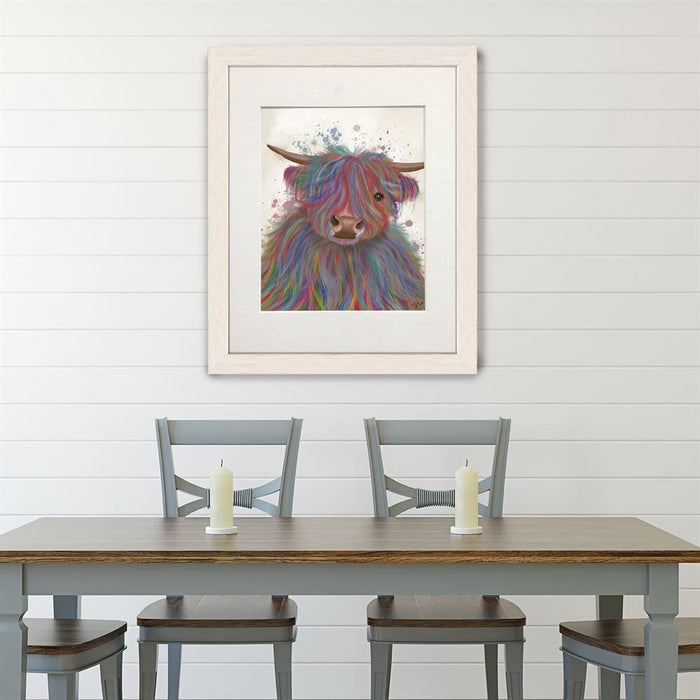 Highland Cow 10, Multicolour, Animal Art Print | Print 14x11inch